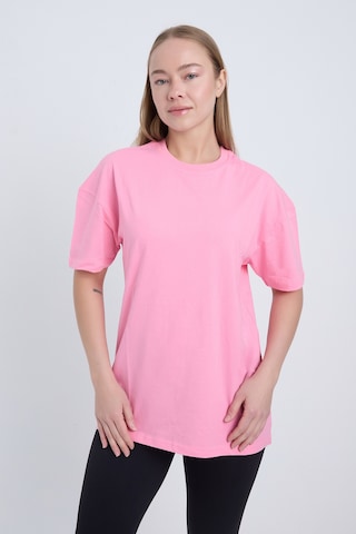 Velvoria Unisex Oversize Basic 3'lü Pembe Renk T-shirt Çok Renkli20