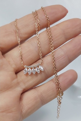 925 Ayar Taç Model Fantezi Kesim Gümüş Kolye