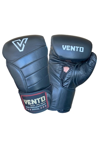 Vento X5 Hakiki Deri Boks Ve Kick Boks Eldiveni Siyah Siyah