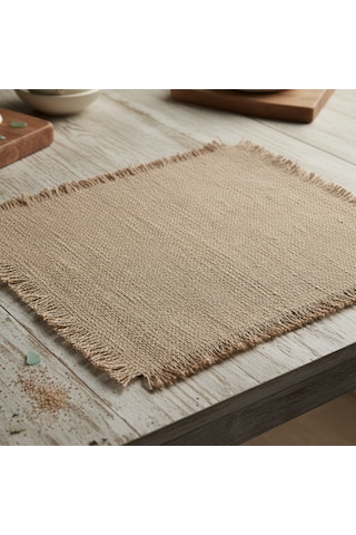 Dyris Premium Doğal Jüt Amerikan Servis 35x45 Cm 6 Lı Set Modern & Rustik Masa Dekoru Acı Kahverengi