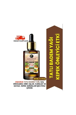 Amazeus Tatlı Badem Yağı 2'li %100 Saf Ve Doğal-soğuk Pres Besleyici Etki 2x50 Ml / 3.4 Fl Oz