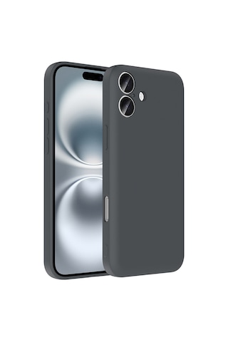 Apple Uyumlu iPhone 16 Plus Kılıf Kamera Korumalı Kartlık Hazneli Zore Vitra Kapak Gri