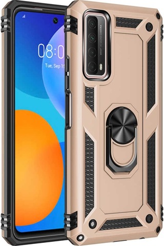 Huawei P Smart 2021 Kılıf Zore Vega Yüzük Standlı Zırh Kılıf