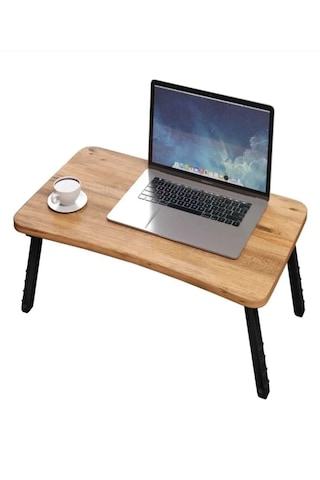 Laptop Masası Seyyar Kahvaltı Masası Katlanır Çalışma Sehpası Ahşap