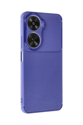 Newface Huawei Nova 12 Se Kılıf Auto Focus Karbon Kapak - Lacivert Resimdeki