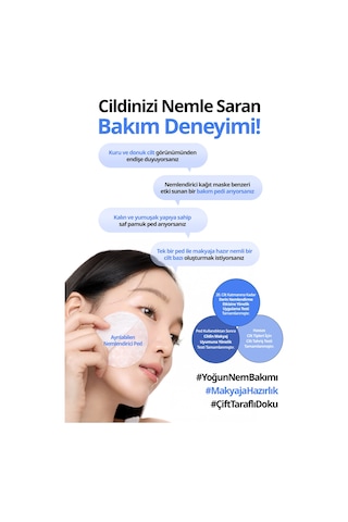 Hyalüronik Asitli, Nemlendiren Makyaj Öncesi Cilt Bakım Pedi Dermatory Hyaluron Moisture Embo Pad