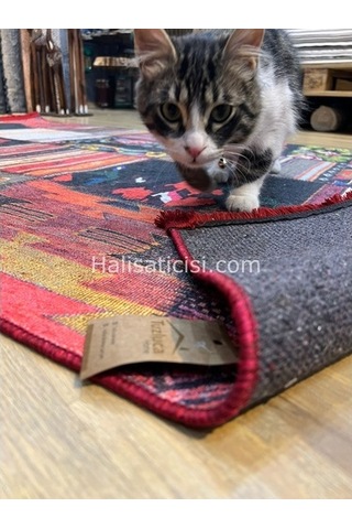 Salerno Çamaşır Makinesinde Yıkanabilir Kilim Halı Hs1004 Çok Renkli