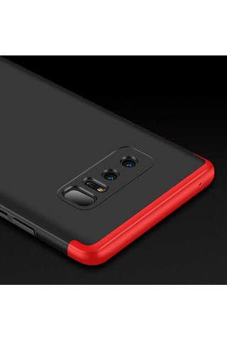 Galaxy Note 8 Kılıf Zore Ays Kapak Siyah-Kırmızı