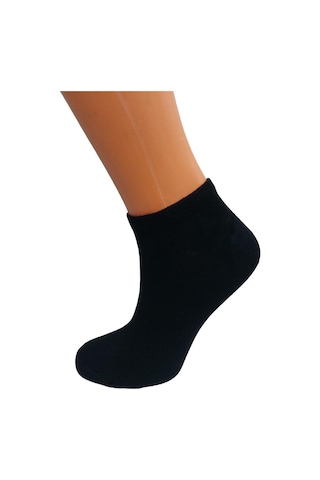 6'lı Kaliteli Kadın Bambu Patik Çorap 36-40-siyah Siyah