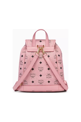 Mcm Mini Aren Pudra Pembe Visetos Altın Zincir Detaylı Lüks Sırt Çantası 171bat