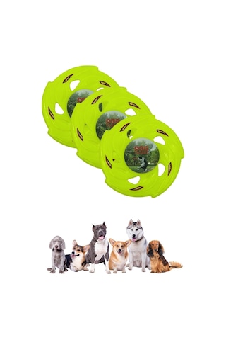 Buffer 3 Adet Köpek Frizbi Oyuncağı, Yuvarlak, Hafif Ağırlıklı, Karışık Renkli