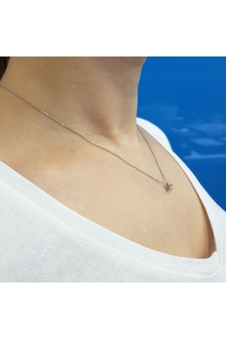 Lova 0,10 Karat Pırlanta Tektaş Kolye - 2040029