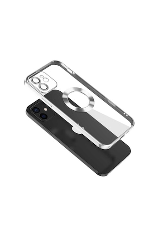 Apple Uyumlu iPhone 11 Kılıf Kamera Lens Korumalı Logo Gösteren İnce Hafif Systemcom Gümüş