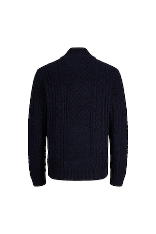 Jack & Jones Authentic Jprblucallum Örgü Desenli Yarım Fermuarlı Dik Yaka Kazak Erkek Kazak 12299947 İndigo Indigo
