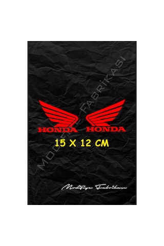 Honda Kanat Sticker Folyo - Kırmızı - 15 X 12 Cm 2'li Set