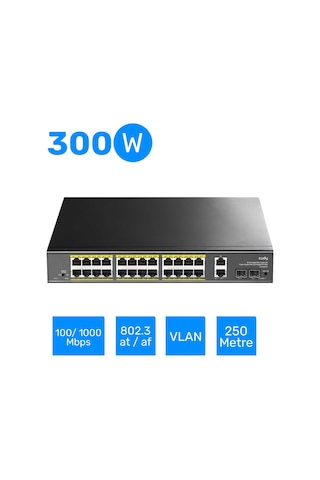 Cudy GS1026PS2 2 Port Gigabit 24 Port Gigabit Poe 10/100mbps 300w Metal Kasa Switch