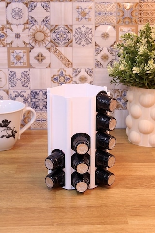 Nespresso Kapsül Kahve Uyumlu Tutucu Düzenleyici Organizer Stand Beyaz 40 Kapsül