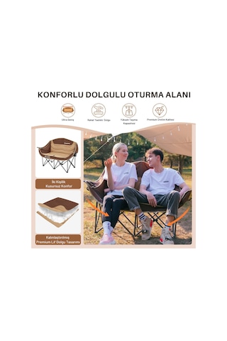 Kingcamp Loveseat Double Çift Kişilik Katlanır Kamp Sandalyesi Coffee Kahve