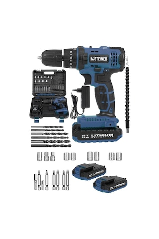 Steiner Sta 58 V 5 Ah Darbeli Çift Akülü Şarjlı Vidalama + 24 Parça Set