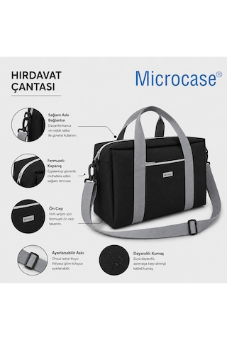 Microcase 4 Bölmeli Geniş Hacim Dayanıklı Takım Hırdavat Çantası Medium Al5583 Renk : Siyah
