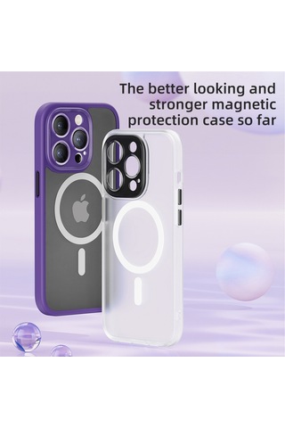 Rock Apple Uyumlu iPhone 14 Anti-drop Lens Korumalı Magsafe Kılıf Mor Mor