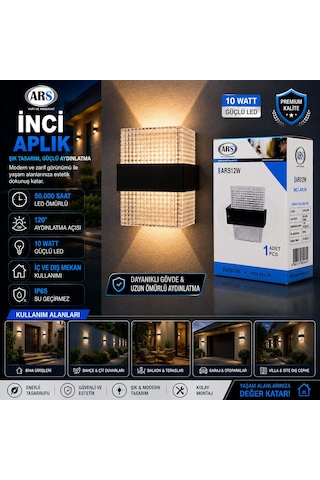 Ip66 50.000 Saat Led Ömrü 10w İnci Led Aplik Duvar Lambası Ars-348956 Çr