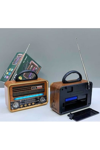 Retro Bluetooth Hoparlör Ve Radyo Am/fm/sw 3 Band, Usb/tf Destekli, Şarjlı