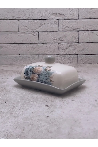 Rosenberg Krem Peynir İçin Kapaklı Seramik Tereyağı Kabı 205333253 Sütlü