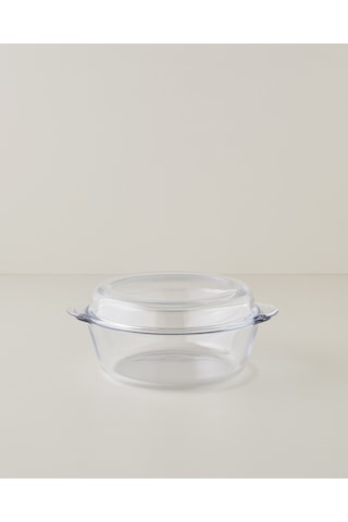 English Home Bake&serve Cam Kapaklı Fırın Kabı 26x22 Cm Şeffaf Şeffaf