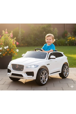 Freebebek Jaguar 12 Volt Kumandalı Akülü Araba Beyaz