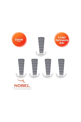 Tivist Lüks Portmanto Askı, Metal, Vestiyer Askı, 200 Gr, Dolap Askılık, Duvar Askılığı, Krom Füme Vidalı 5 Adet