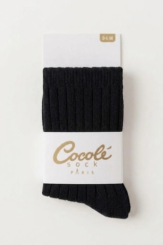 Cocole Socks Kız Bebek Külotlu Çorabı Pamuklu Siyah Derby Çizgili 0-24 Ay
