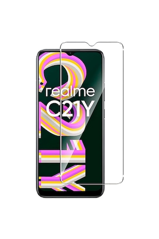 Realme C21y Uyumlu Temperli Kırılmaz Ekran Koruyucu