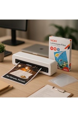 Laminasyon Seti Laminasyon Makinesi + 125 Micron A4 Laminasyon Filmi 100 Lü