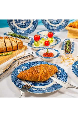 Fecra Vintage Blue 14 Parça Kahvaltı Takımı