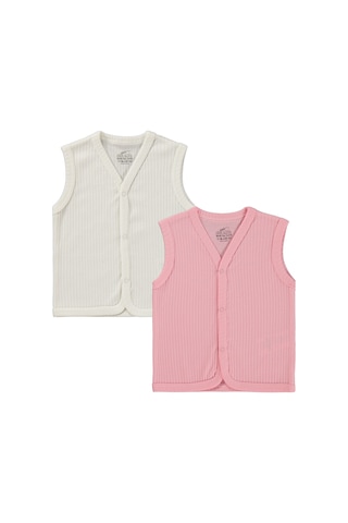 Minidamla Basic 2'li Set 3-12 Ay Yelek - Pembe