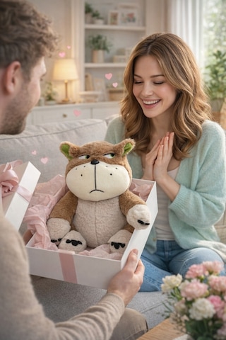 Sevgiliye Yumuşak Kızgın Kötü Kedi Orijinal Model Çocuk Peluş Kedi Oyun Ve Uyku Arkadaşı Kahverengi Kahverengi