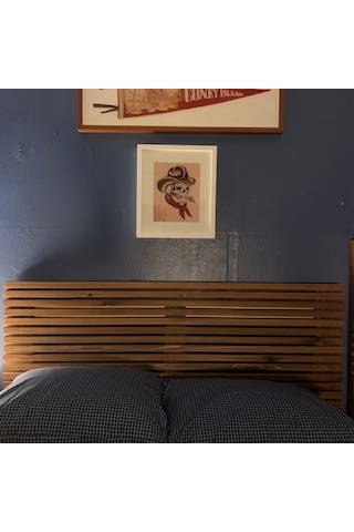 Masif Ahşap Yatak Başlığı 125 Cmx60 Cm + 2 Adet Raf Ceviz