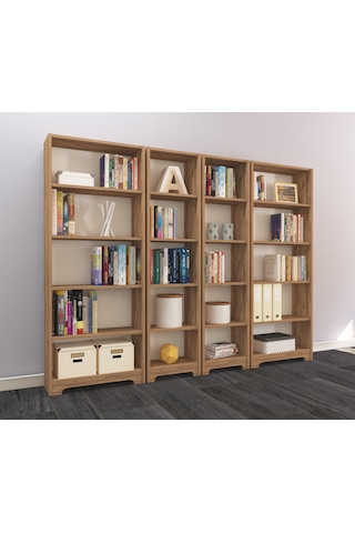 Nur Mobilya 4'lü Kitaplık Seti Atlantikçam Bazalı Model