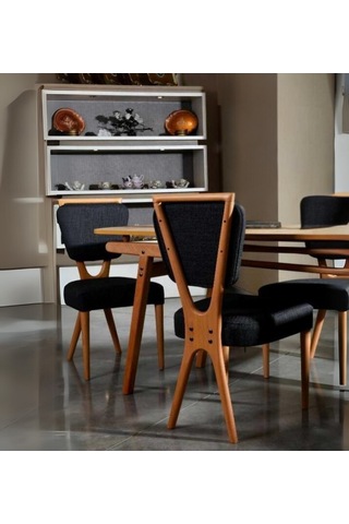 Venüs Ahşap İskandinav Sandalye Siyah
