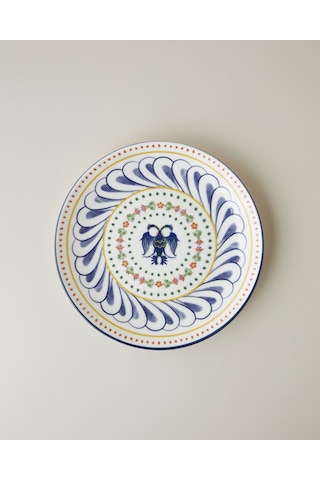 Fiesta Talavera Porselen Pasta Tabağı 21 Cm Beyaz - Lacivert