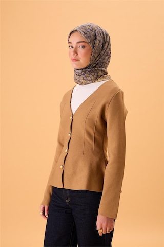 Silk Home İnce Pamuk Soft Eşarp Hardal Koyu Vizon Gri Sarı Desenli Kaymaz Dokulu Tok Duruşlu 90x90 Çok Renkli