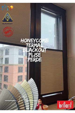 Brillant Marka Honeycomb Plise Perde Termal Ve Blackout Özelliği Çok Renkli