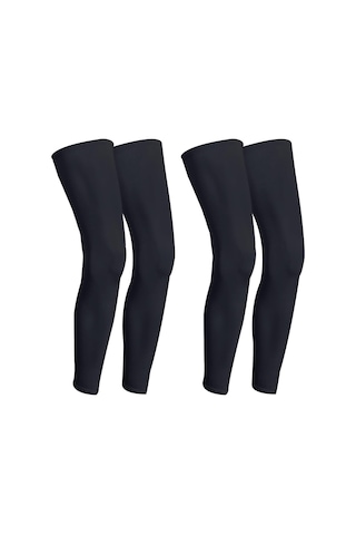 Moveevo Kışın Buz Ipi Güneşten Koruyucu Bacak Kılıfı Bisiklet Spor Jogging Ayaklık Erkek Kadın Siyah 2 Çift Siyah