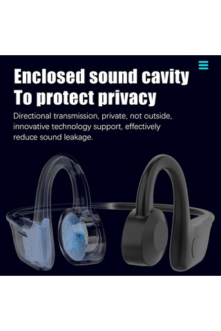 Folinda Siyah Kemiğeiletimli Bluetooth Kulaklık - Kablosuz Kulaküstü Tasarım, 8 Saat Çalma Süresi, 10m Alım Mesafesi