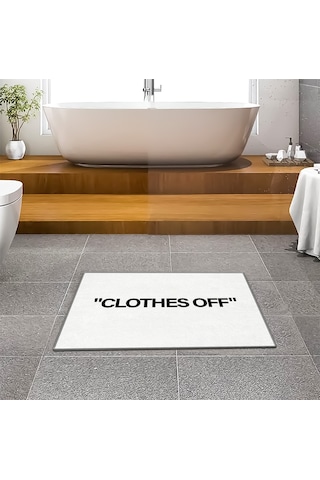 Evaşk Banyo Paspası İpeksi Kadifemsi Halı Yüzey Kaymaz Taban 40x60 BM00340B Beyaz