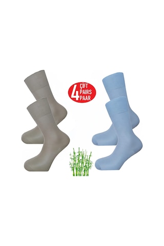 Happy Body Çorap Art.gb-100 Bambu 4'lü İnce Kumaş Erkek Soket Özel Kutulu Dikişsiz Confort Lastik Çok Renkli