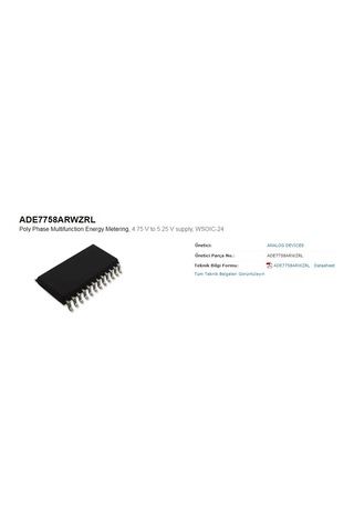 Energy Metering, Ic Ade7758Arwz