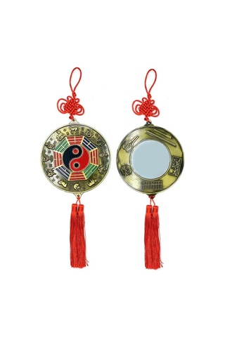 Çin Feng Shui Bagua Bakır Ayna 40 Cm Yuvarlak