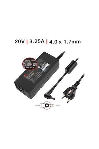 Lenovo Uyumlu 20v 3.25a 65w 4.0 1.7mm Notebook Adaptörü, Şarj Cihazı / Cmadp115